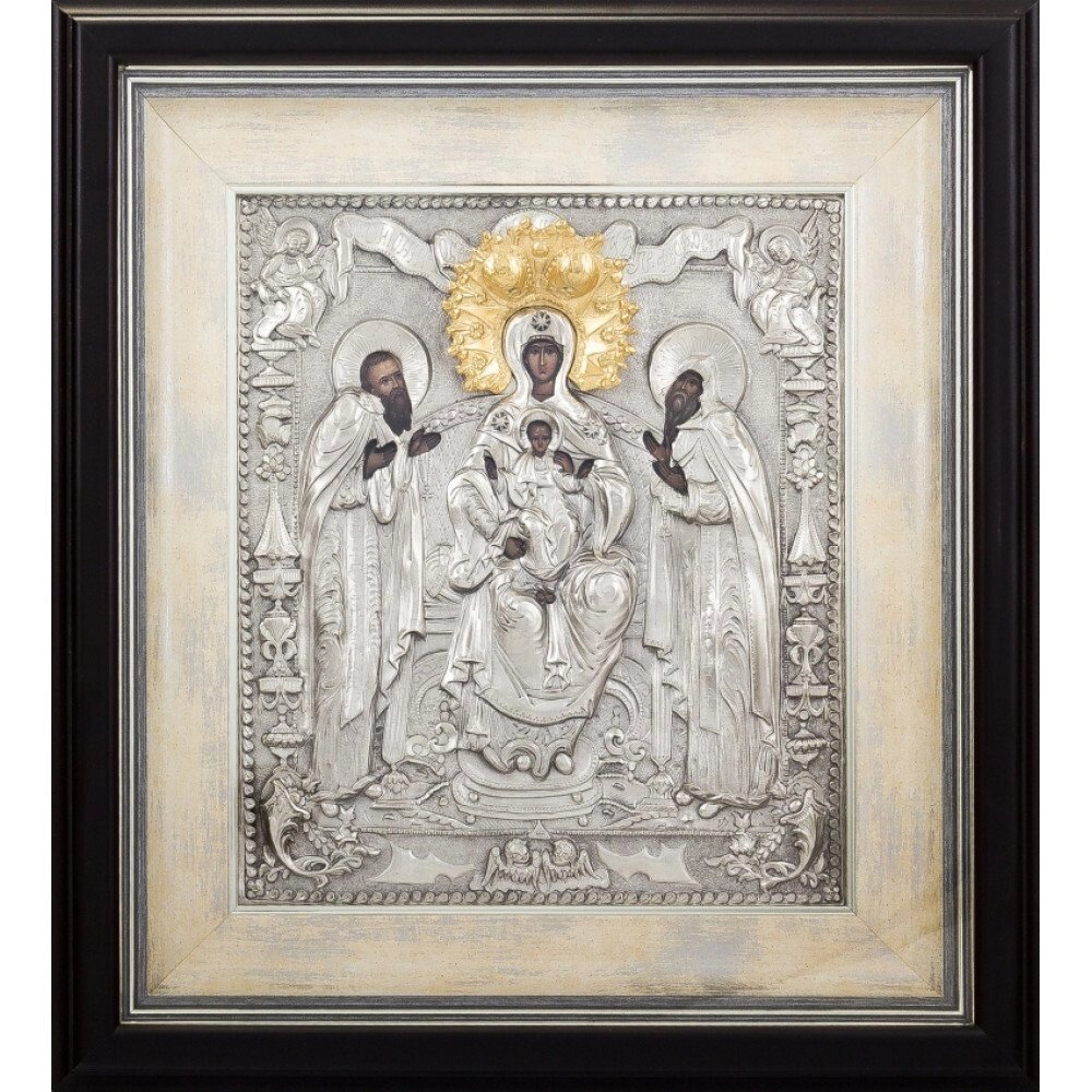 Ікона "Києво-Печерська Божа Матір" зі срібла від компанії Іконна лавка - фото 1