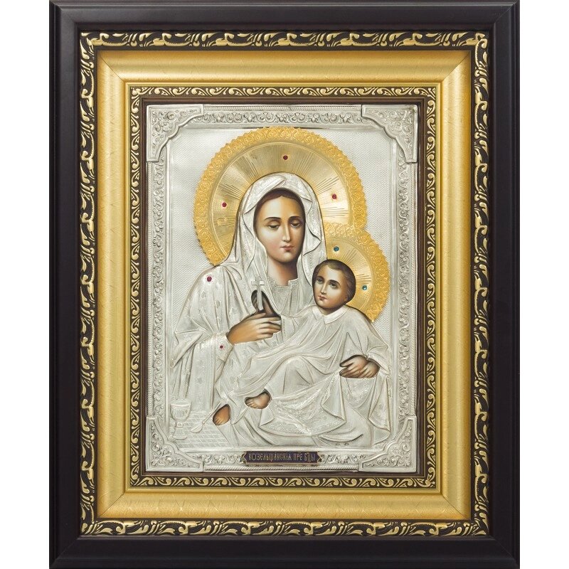 Ікона "Козельщанської Богородиці" в срібному окладі від компанії Іконна лавка - фото 1