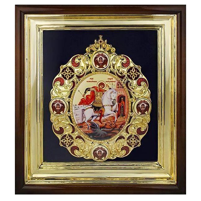 Ікона латунна "Георгій Побідоносець" від компанії Іконна лавка - фото 1