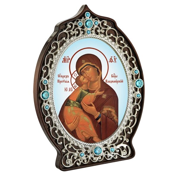 Ікона латунна "Матір Божа Володимирська" від компанії Іконна лавка - фото 1