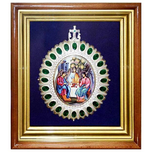 Ікона латунна настінна "Свята Трійця" в срібленні від компанії Іконна лавка - фото 1