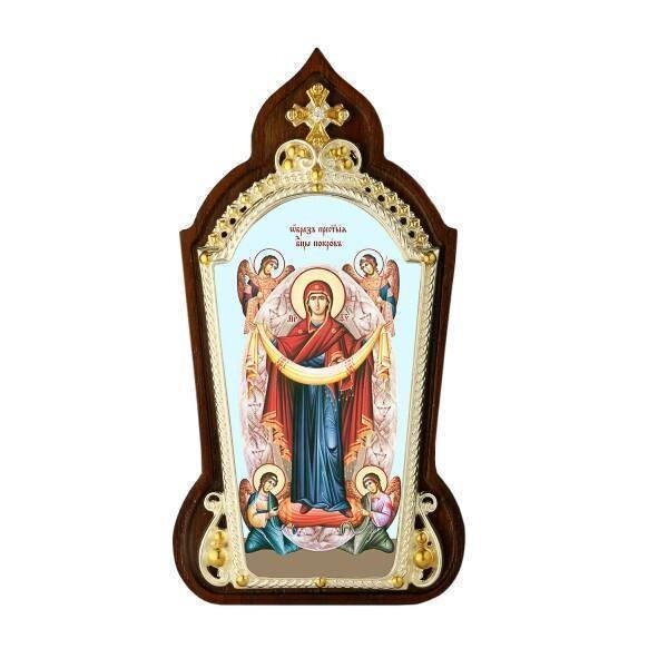 Ікона латунна "Образ Пресвятої Богородиці Покрова" від компанії Іконна лавка - фото 1