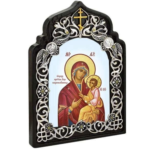 Ікона латунна "Образ Пресвятої Богородиці Скоропослушниця" №1 від компанії Іконна лавка - фото 1