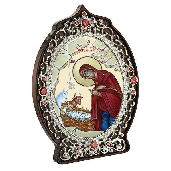 Ікона латунна "Різдво Христове" від компанії Іконна лавка - фото 1
