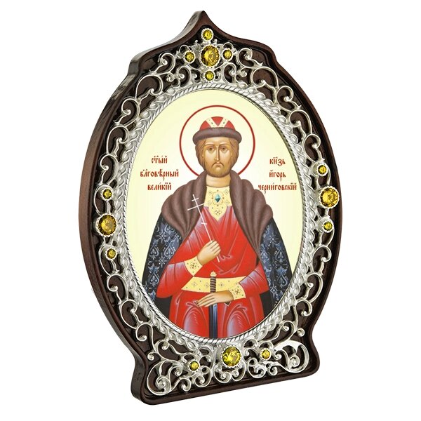 Ікона латунна "Св. Благовірний князь Ігор Чернігівський" від компанії Іконна лавка - фото 1