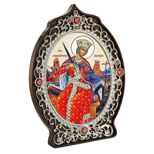 Ікона латунна "Свята Катерина" від компанії Іконна лавка - фото 1