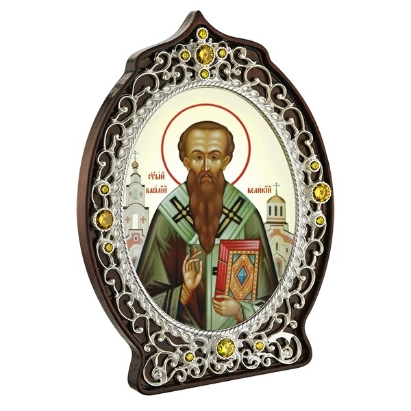 Ікона латунна "Святитель Василь Великий" від компанії Іконна лавка - фото 1