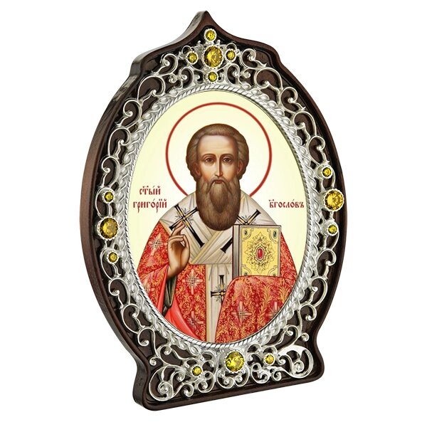 Ікона латунна "Святий Григорій Богослов" від компанії Іконна лавка - фото 1
