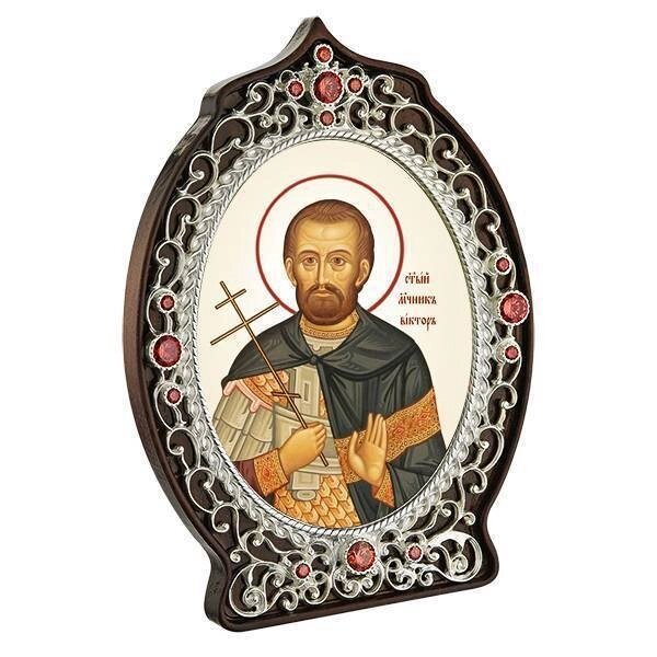 Ікона латунна "Святий мученик Віктор" від компанії Іконна лавка - фото 1