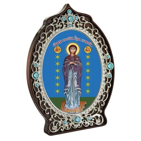 Ікона настільна латунна "Луганська Божа Матір" від компанії Іконна лавка - фото 1