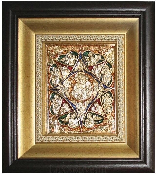 Ікона "Неопалима Купина" зі срібла в позолоті від компанії Іконна лавка - фото 1