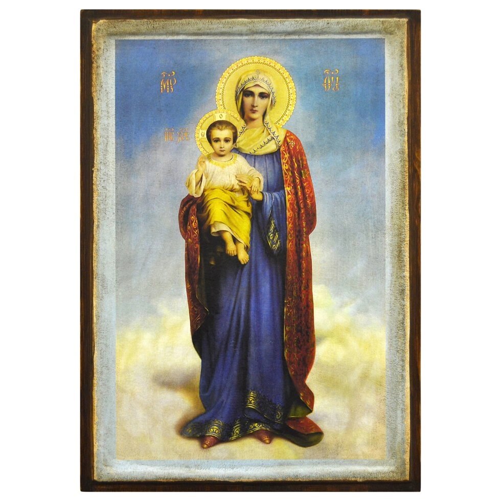 Ікона "Образ Пресвятої Богородиці Благодатне Небо" на дереві 11х9 см від компанії Іконна лавка - фото 1