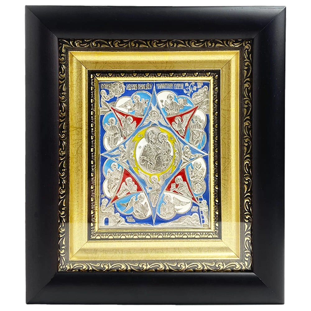 Ікона "Образ Пресвятої Богородиці Неопалима Купина" зі срібла від компанії Іконна лавка - фото 1