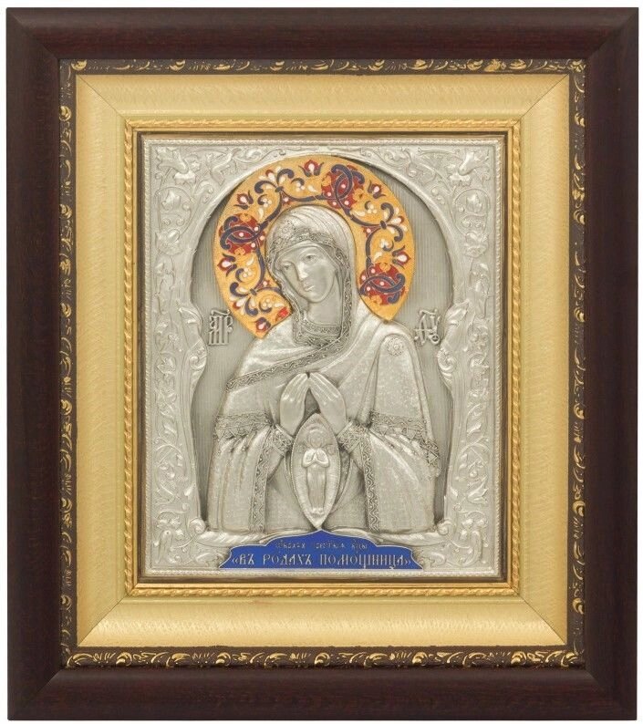 Ікона "Образ Пресвятої Богородиці Помічниця в пологах" зі срібла від компанії Іконна лавка - фото 1