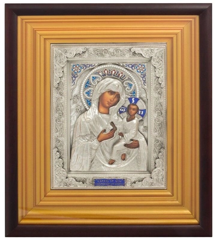 Ікона "Образ Пресвятої Богородиці Скоропослушниці" зі срібла від компанії Іконна лавка - фото 1