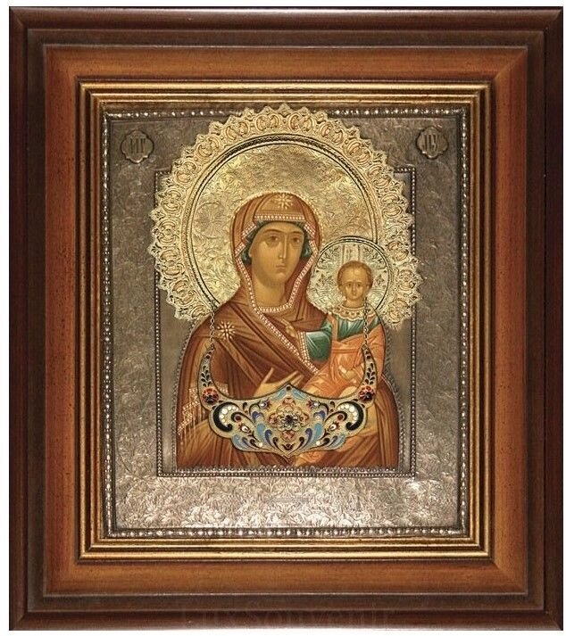 Ікона "Образ Пресвятої Богородиці Смоленська" зі срібла від компанії Іконна лавка - фото 1