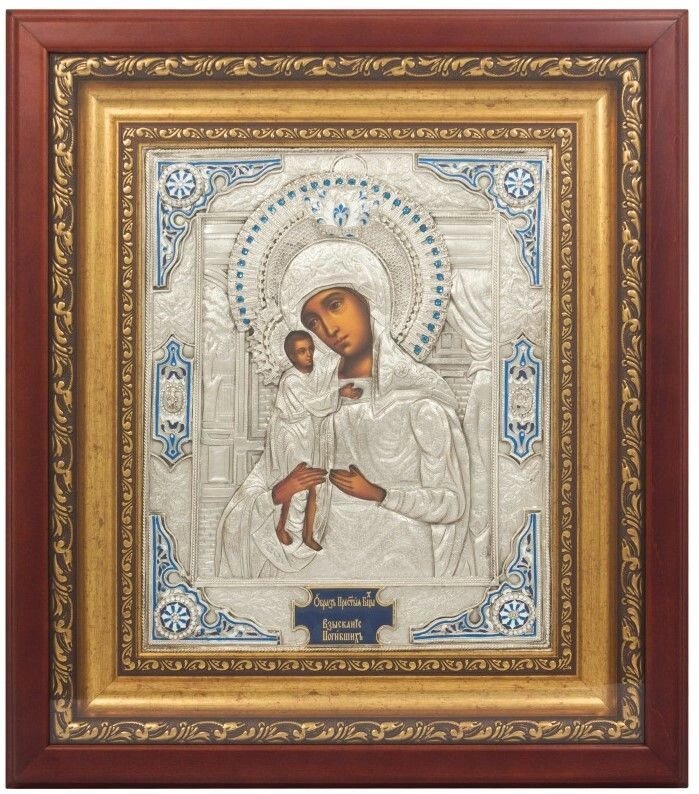 Ікона "Образ Пресвятої Богородиці Стягнення Загиблих" зі срібла від компанії Іконна лавка - фото 1