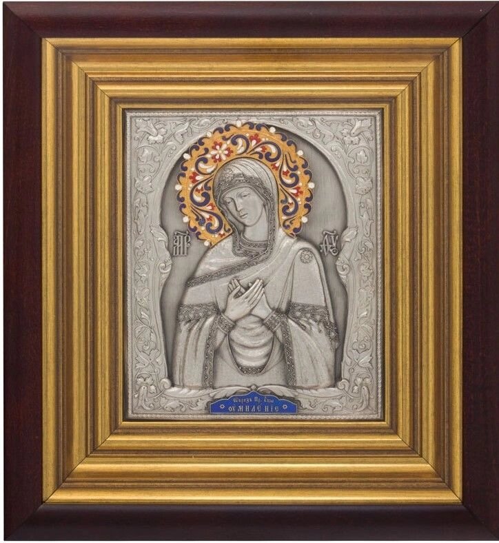 Ікона "Образ Пресвятої Богородиці Замилування" зі срібла від компанії Іконна лавка - фото 1