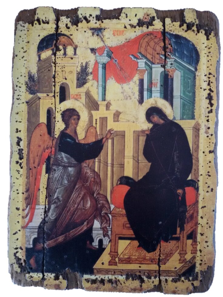 Ікона під старовину "Благовіщення Пресвятої Богородиці" від компанії Іконна лавка - фото 1