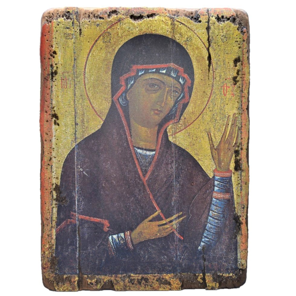 Ікона Божої Матері з Деисуса під старовину 40х30 см від компанії Іконна лавка - фото 1