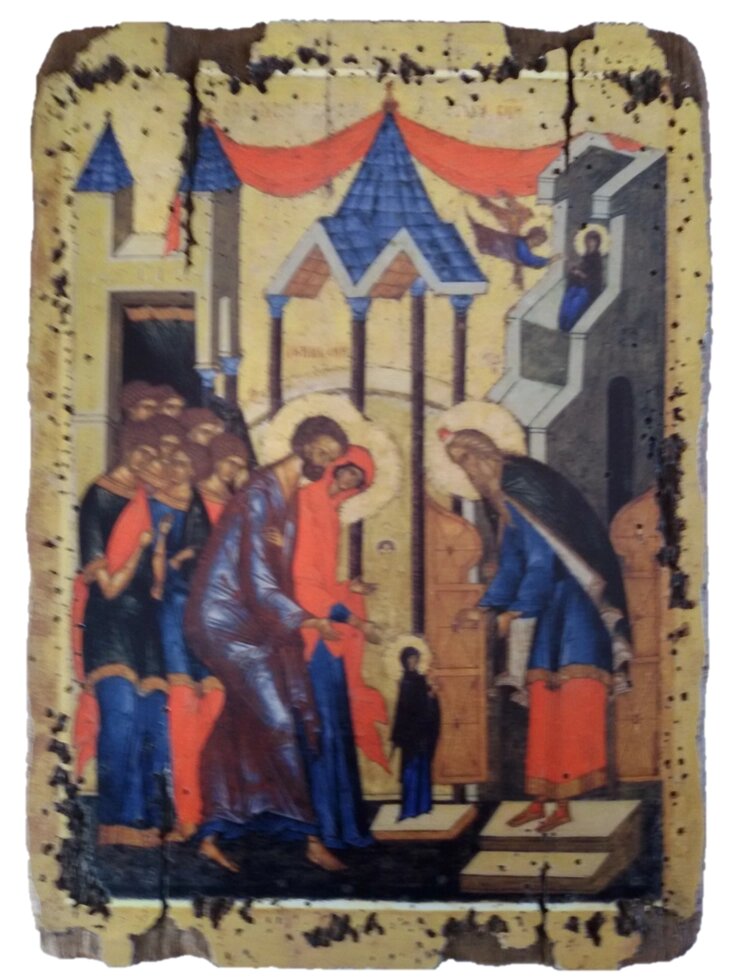 Ікона під старовину "Введення в храм Пресвятої Богородиці" від компанії Іконна лавка - фото 1