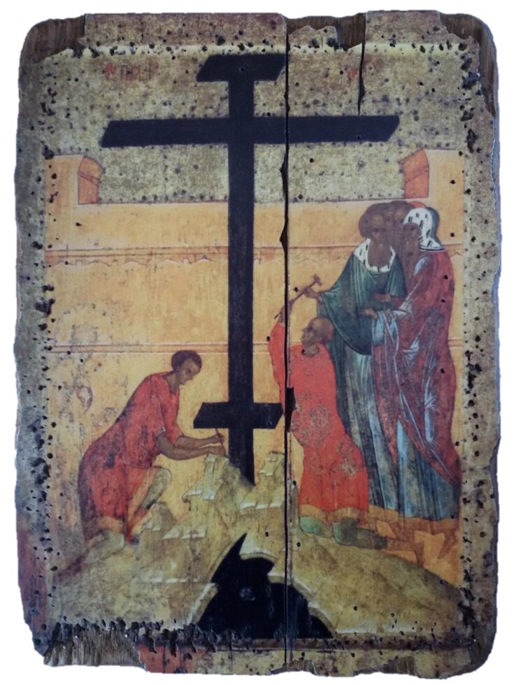 Ікона під старовину "Затвердження хреста" від компанії Іконна лавка - фото 1