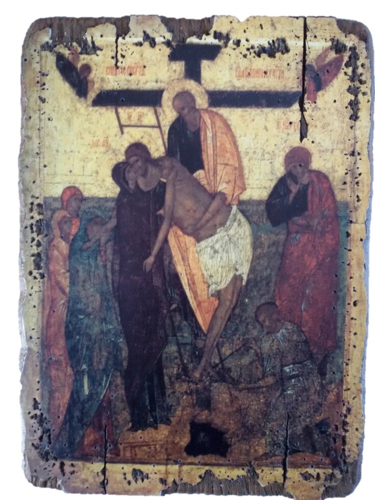 Ікона під старовину "Зняття з Хреста" від компанії Іконна лавка - фото 1