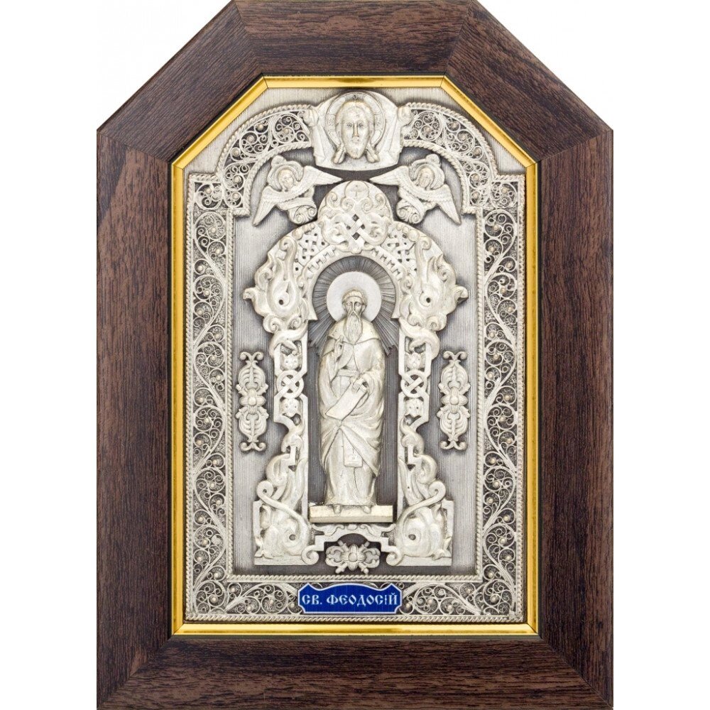 Ікона "Преподобний Феодосій Печерський" зі срібла від компанії Іконна лавка - фото 1
