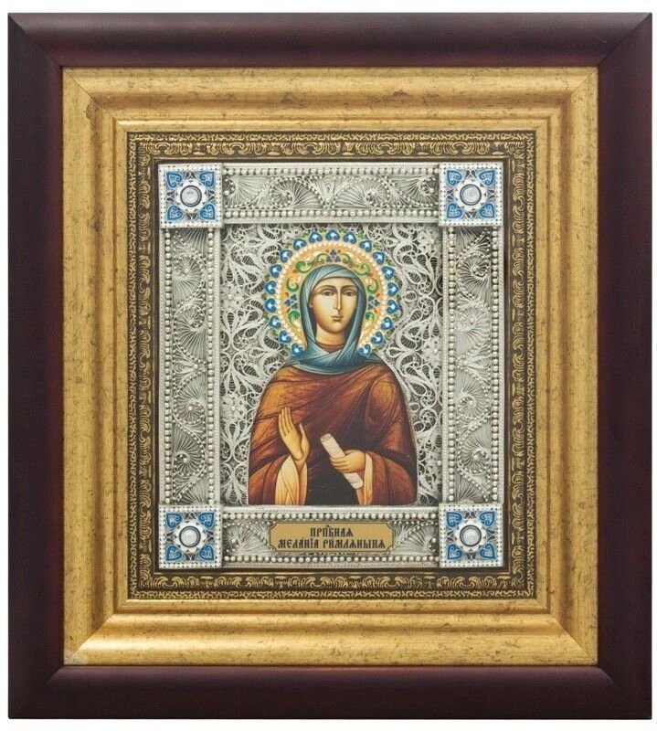 Ікона "преподобної Меланії Римлянки" зі срібла від компанії Іконна лавка - фото 1