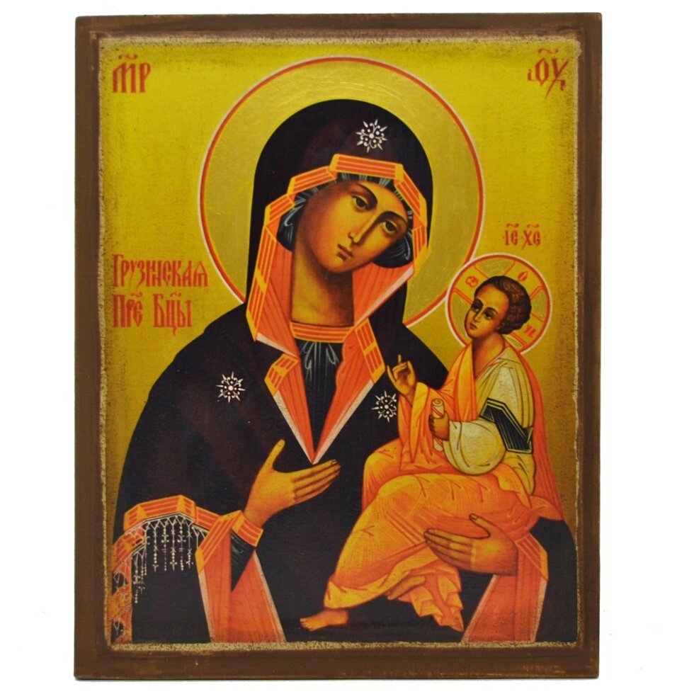 Ікона "Пресвята Богородиця Грузинська" на дереві 11х9 см від компанії Іконна лавка - фото 1