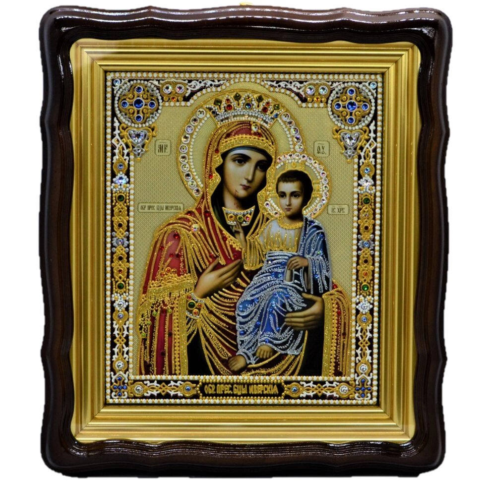 Ікона "Пресвята Богородиця Іверська" лист по склу від компанії Іконна лавка - фото 1