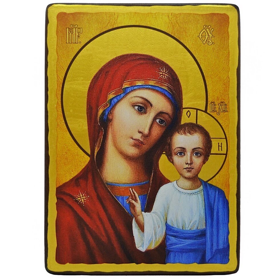 Ікона "Пресвята Богородиця Казанська" на дереві 20х28 від компанії Іконна лавка - фото 1