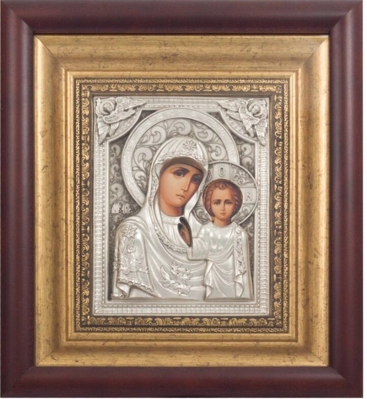 Ікона "Пресвята Богородиця Казанська" зі срібла від компанії Іконна лавка - фото 1