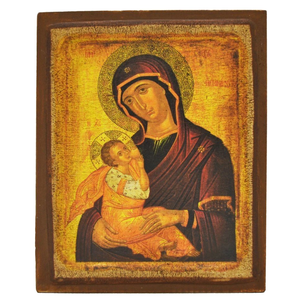 Ікона "Пресвята Богородиця Годувальниця" на дереві 15х18 см від компанії Іконна лавка - фото 1