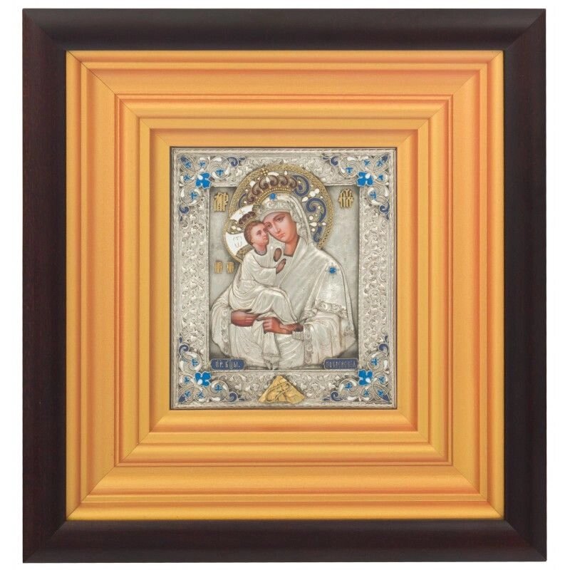 Ікона "Пресвята Богородиця Почаївська" зі срібла з емалями від компанії Іконна лавка - фото 1