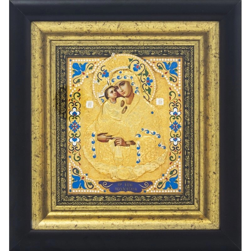 Ікона "Пресвята Богородиця Почаївська" зі срібла від компанії Іконна лавка - фото 1
