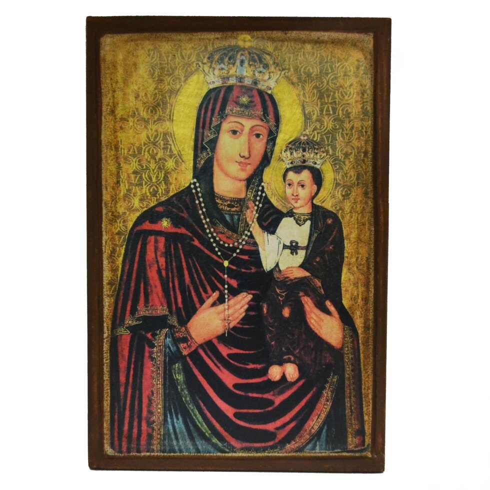 Ікона "Пресвята Богородиця Теребовлянська" на дереві 15х20 см від компанії Іконна лавка - фото 1