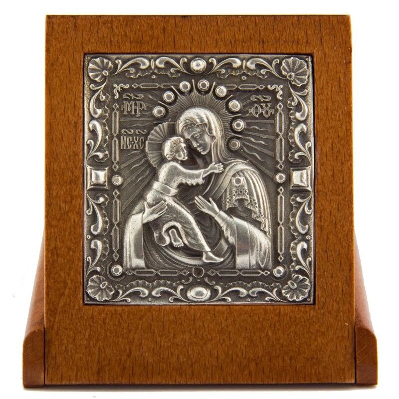 Ікона "Пресвята Богородиця Володимирська" зі срібла складна від компанії Іконна лавка - фото 1