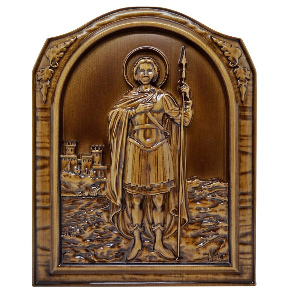 Ікона різьблена з дерева "Святий Георгій" від компанії Іконна лавка - фото 1