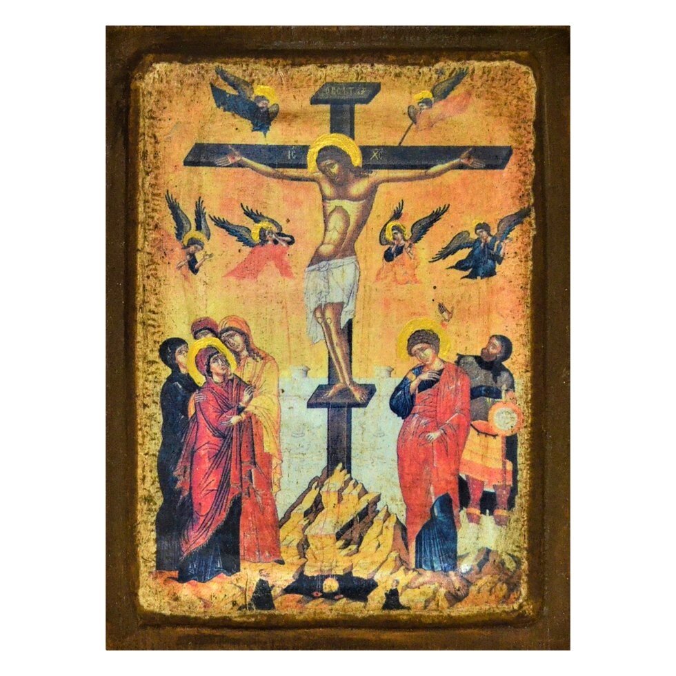 Ікона "Розп'яття Христа" на дереві 15х20 см від компанії Іконна лавка - фото 1