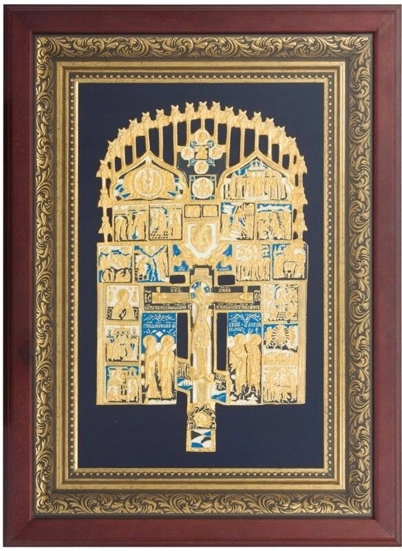 Ікона "Розп'яття Христове з майбутніми і обраними іконами" зі срібла від компанії Іконна лавка - фото 1