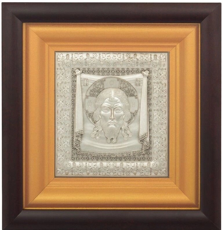 Ікона "Спас Нерукотворний" зі срібла 22х20см від компанії Іконна лавка - фото 1