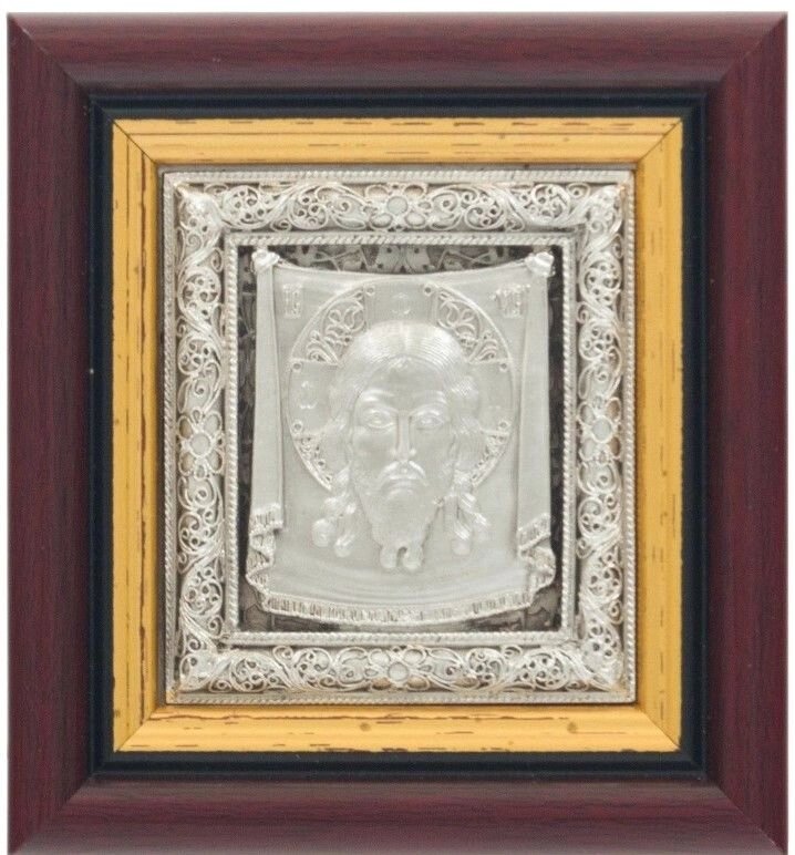 Ікона "Спас Нерукотворний" зі срібла 8х7см від компанії Іконна лавка - фото 1
