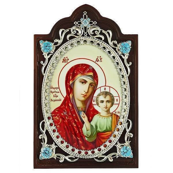 Ікона срібна "Образ Богородиці Казанська" від компанії Іконна лавка - фото 1