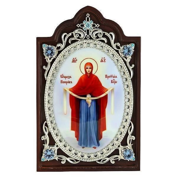 Ікона срібна "Образ Покров Пресвятої Богородиці" від компанії Іконна лавка - фото 1