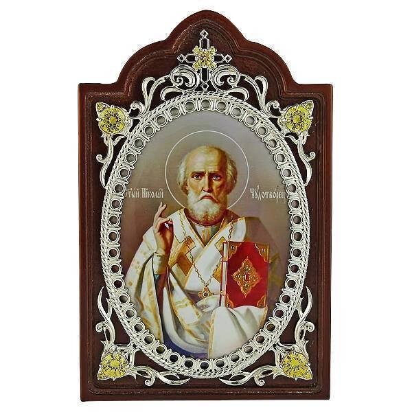 Ікона срібна "Образ Святителя Миколая" від компанії Іконна лавка - фото 1