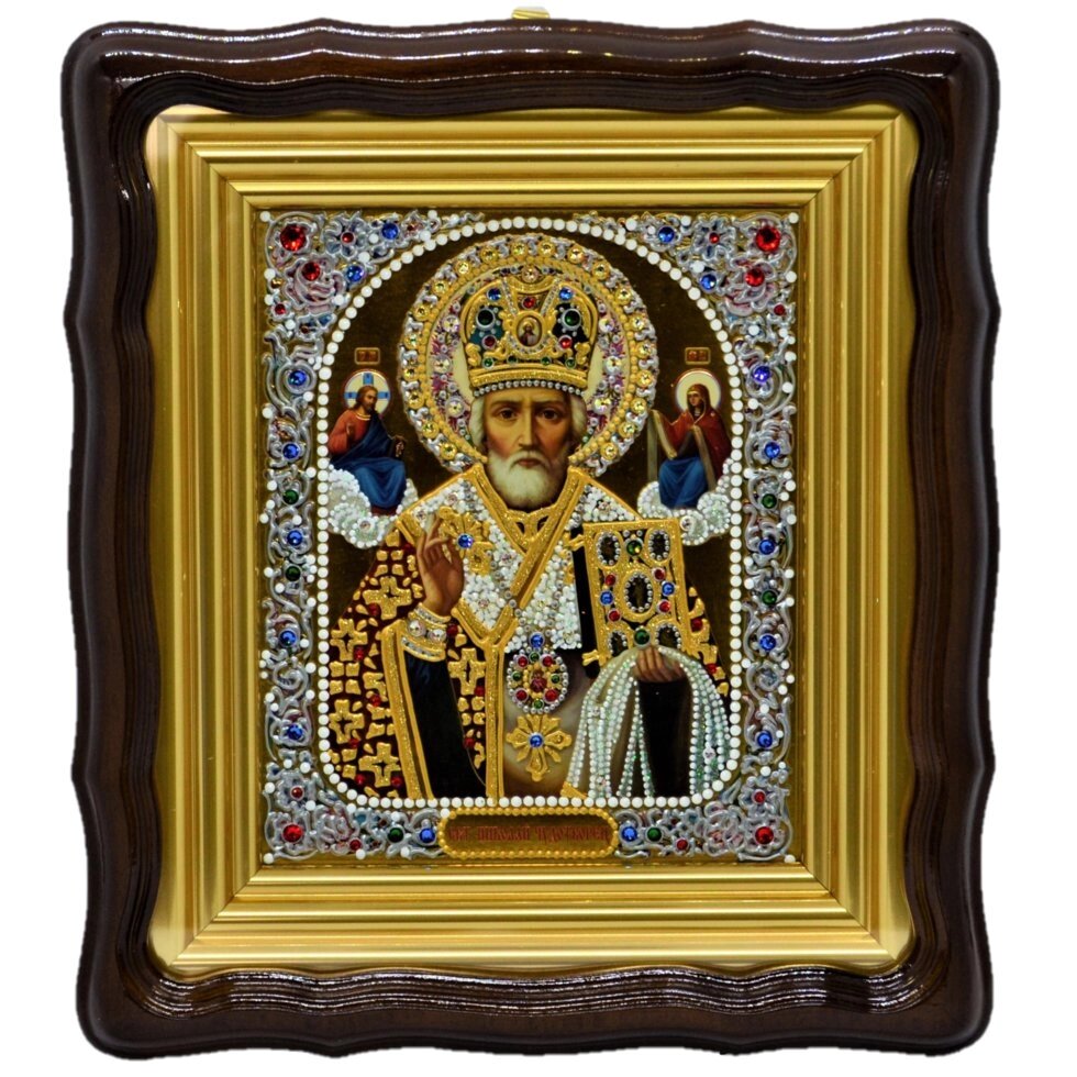 Ікона "Св. Миколай Чудотворець" лист по склу від компанії Іконна лавка - фото 1