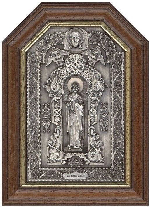 Ікона "Свята Анна" зі срібла з чорнінням від компанії Іконна лавка - фото 1