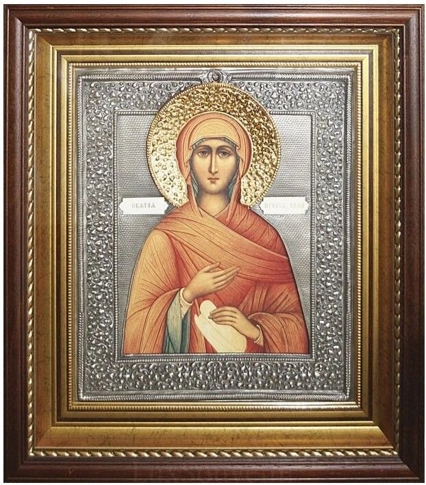 Ікона "Свята Анна" зі срібла з позолотою від компанії Іконна лавка - фото 1