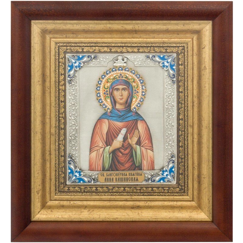 Ікона "Свята благовірна княгиня Анна Кашинська" зі срібла від компанії Іконна лавка - фото 1